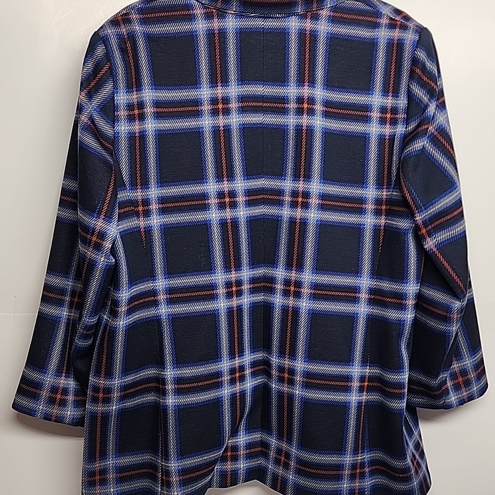 Ralph Lauren VINTAGE Navy White Red Plaid Jacket Gold Logo Buttons Retro Funky - Picture 4 of 7